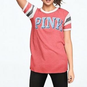 Victoria’s Secret Pink Campus Logo Ringer Shirt